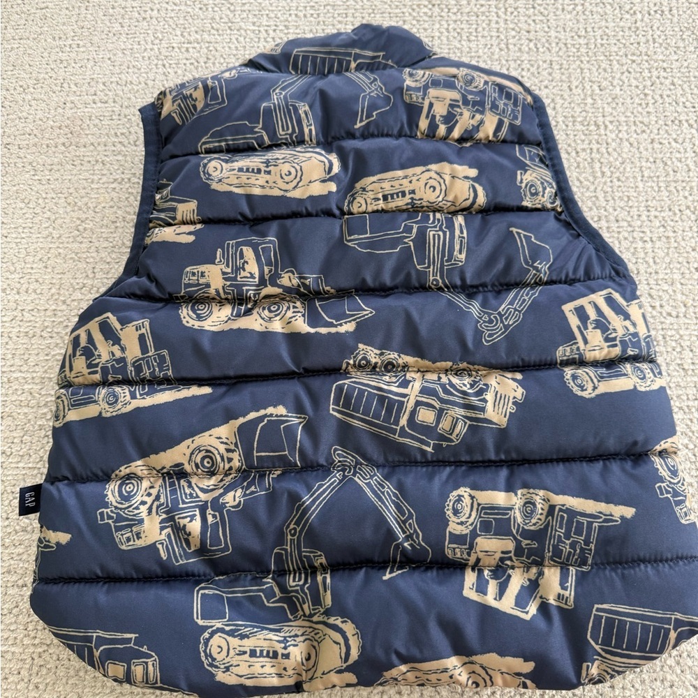 GAP Kids Blue Vest with Construction Print - Picture 4 of 5